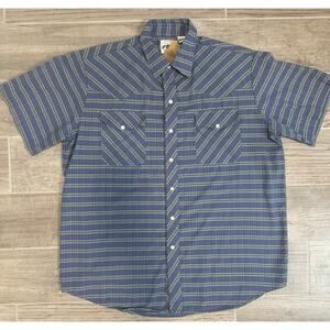 Vintage Blue Bronco Pearl Snap